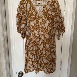 Universal Thread Mustard Floral Midi Dress